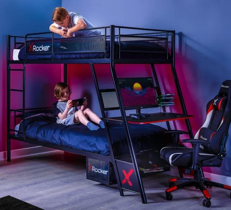 Armada Dual Bunk Bed With Gaming Desk